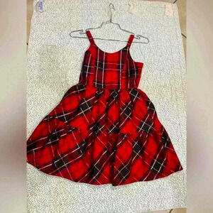 Xmas season size 12 red and black color Girls dress